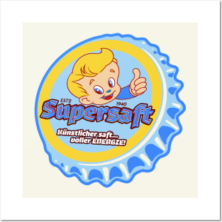 Retro Vintage Supersaft Soda Bottlecap Posters and Art